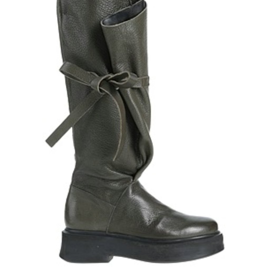 1725.A Platform Soft Leather Wrap Around Boot